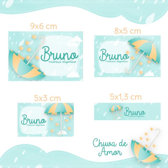 Arquivo Digital Etiqueta Escolar - Chuva de Amor Menino