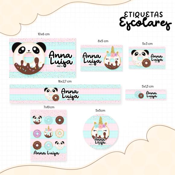 Arquivo digital Etiqueta Escolar - Donuts