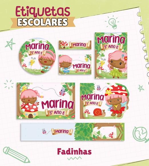 Arquivo Digital Etiqueta Escolar - Fadinhas