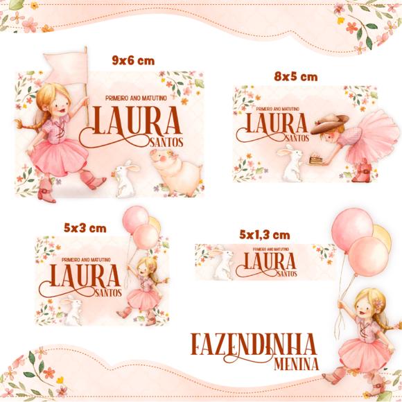 Arquivo Digital Etiqueta Escolar - Fazendinha Menina