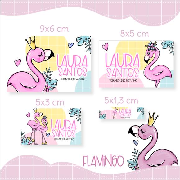 Arquivo Digital Etiqueta Escolar - Flamingo