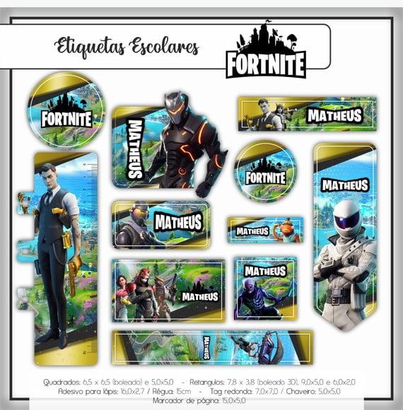 Arquivo digital Etiqueta Escolar - Fortnite 02