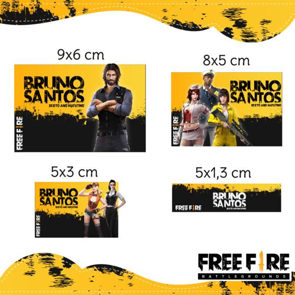 Arquivo digital Etiqueta Escolar - Freefire