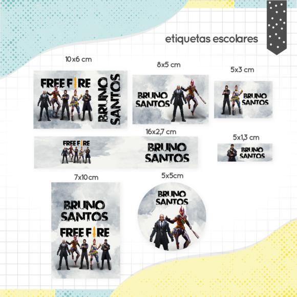 Arquivo digital Etiqueta Escolar - Freefire
