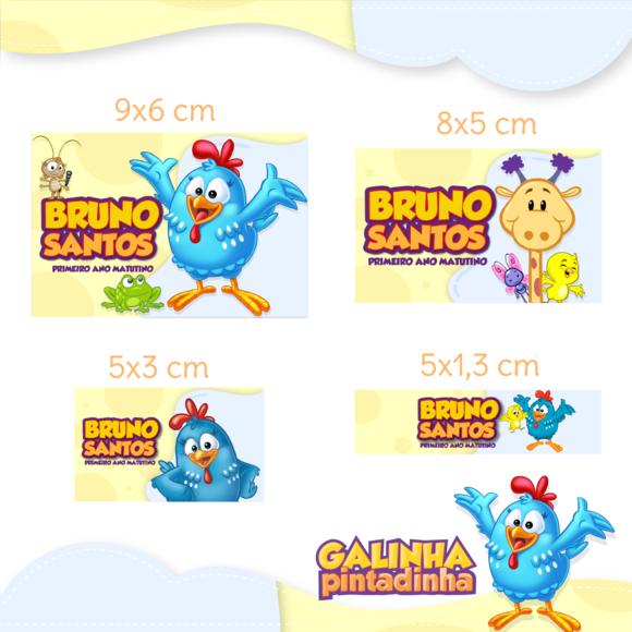 Arquivo Digital Etiqueta Escolar - Galinha Pintadinha