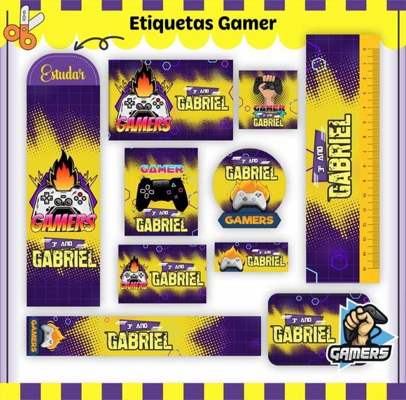 Arquivo Digital Etiqueta Escolar - Gamer 02