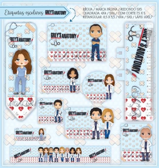 Arquivo digital Etiqueta Escolar - Greys Anatomy