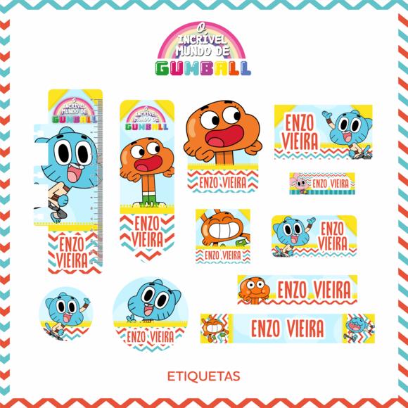 Arquivo digital Etiqueta Escolar - Gumball