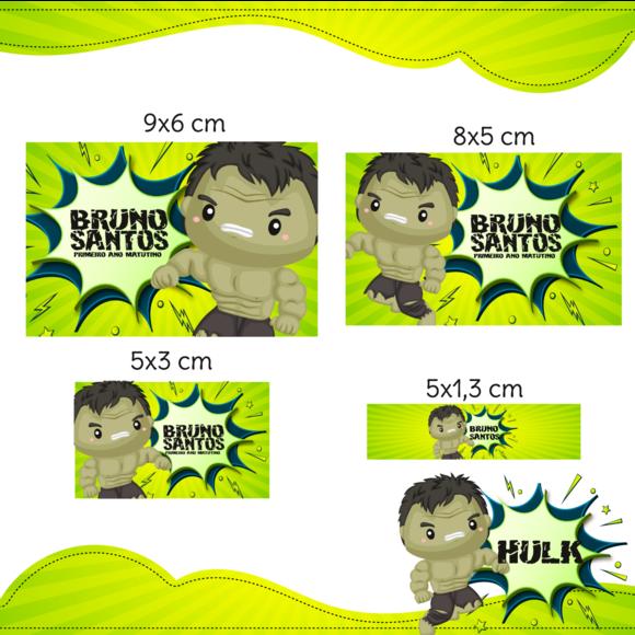 Arquivo Digital Etiqueta Escolar - Hulk