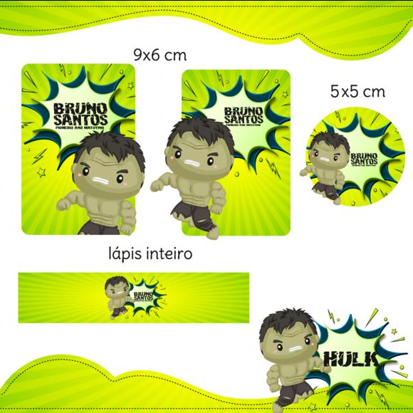 Arquivo Digital Etiqueta Escolar - Hulk