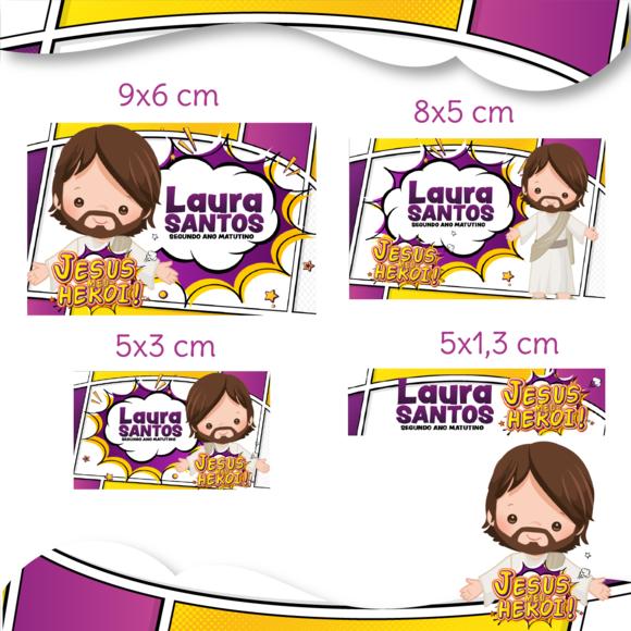 Arquivo digital Etiqueta Escolar - Jesus Meu Herói