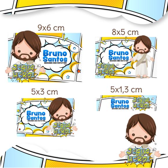 Arquivo digital Etiqueta Escolar - Jesus Meu Herói