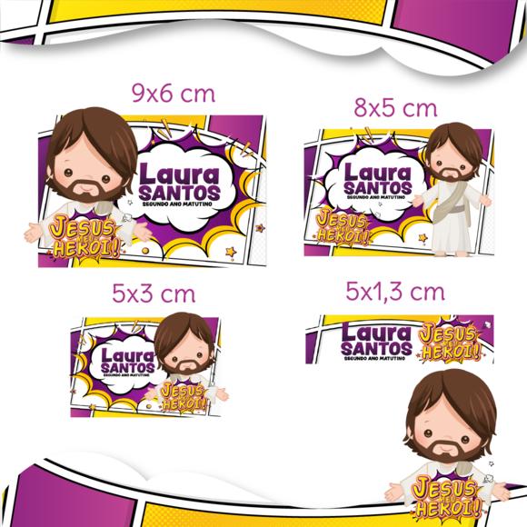 Arquivo digital Etiqueta Escolar - Jesus Meu Herói