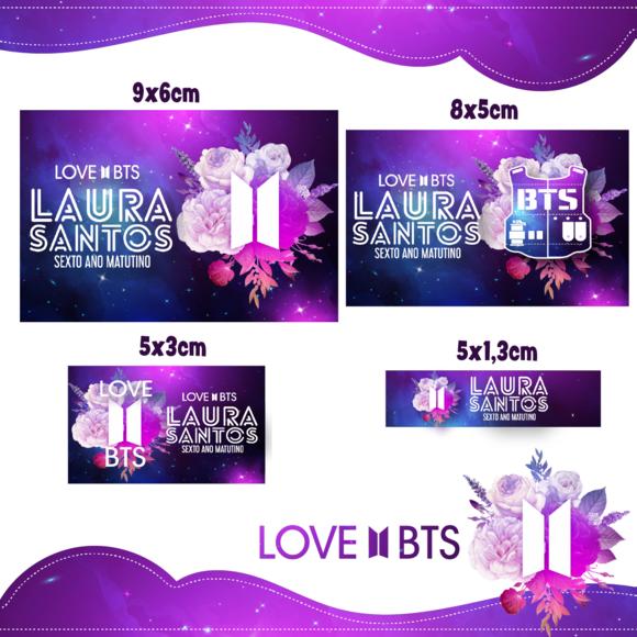 Arquivo digital Etiqueta Escolar - Love BTS