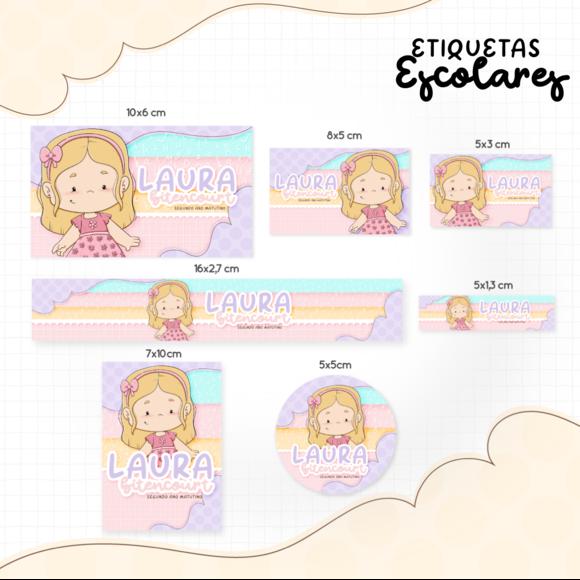 Arquivo digital Etiqueta Escolar - Menina Loira 03