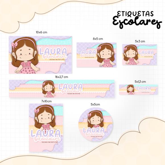 Arquivo digital Etiqueta Escolar - Menina Morena 04