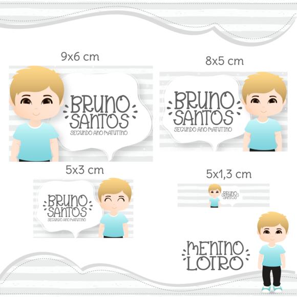 Arquivo Digital Etiqueta Escolar - Menino Loiro