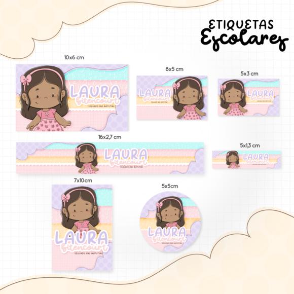 Arquivo digital Etiqueta Escolar - Menina Negra 02