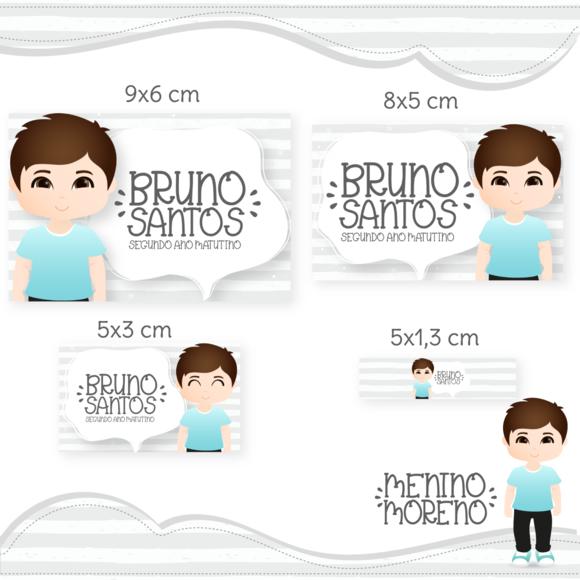 Arquivo Digital Etiqueta Escolar - Menino Moreno