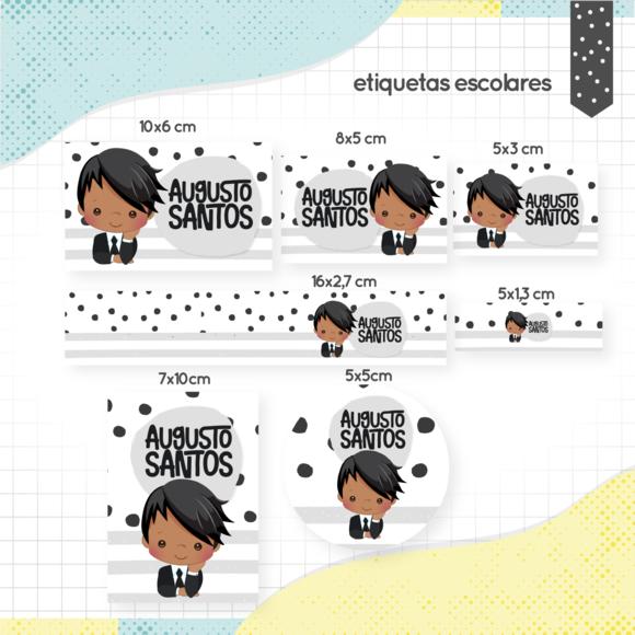 Arquivo Digital Etiqueta Escolar - Menino Negro 02