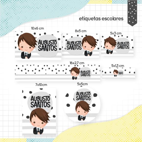 Arquivo Digital Etiqueta Escolar - Menino Moreno 02