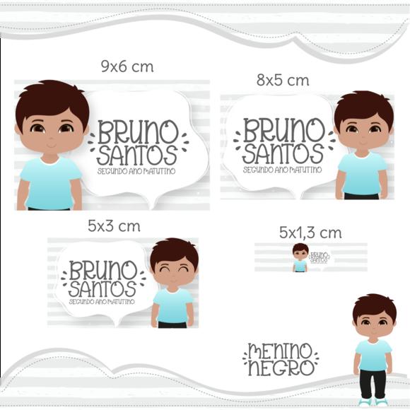 Arquivo Digital Etiqueta Escolar - Menino Negro