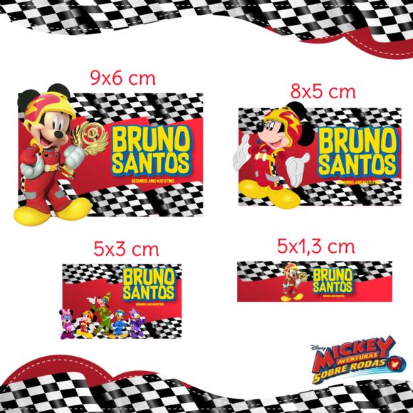 Arquivo digital Etiqueta Escolar - Mickey Sobre Rodas