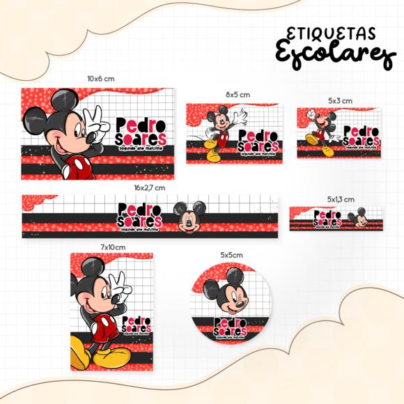 Arquivo digital Etiqueta Escolar - Mickey 03