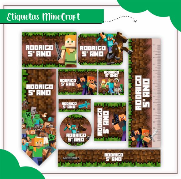 Arquivo Digital Etiqueta Escolar - Minecraft 04