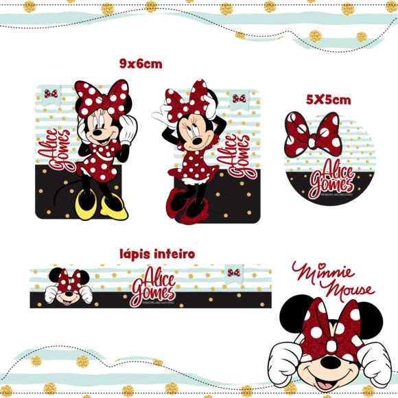Arquivo digital Etiqueta Escolar - Minnie Vermelha