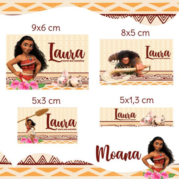 Arquivo Digital Etiqueta Escolar - Moana