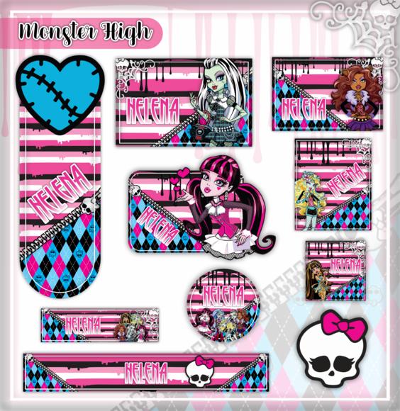 Arquivo digital Etiqueta Escolar - Monster high