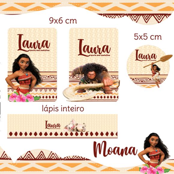 Arquivo Digital Etiqueta Escolar - Moana