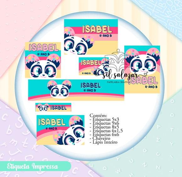 Arquivo Digital Etiqueta Escolar - Panda Puket