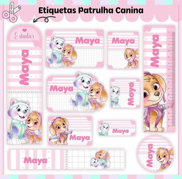 Arquivo Digital Etiqueta Escolar - Patrulha Menina