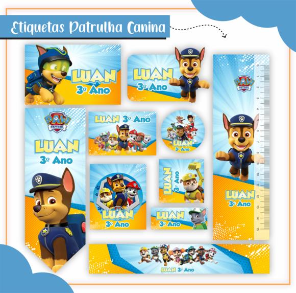 Arquivo digital Etiqueta Escolar - Patrulha Canina 02