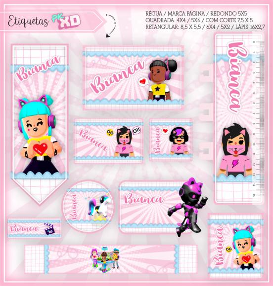 Arquivo digital Etiqueta Escolar - PKXD Menina