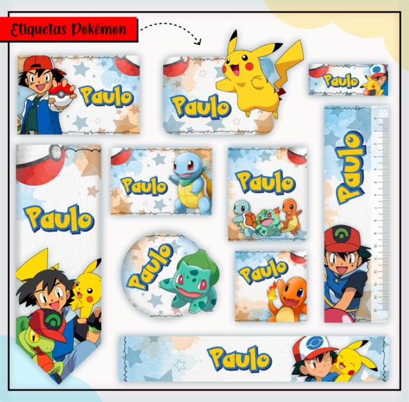 Arquivo Digital Etiqueta Escolar - Pokemon 03