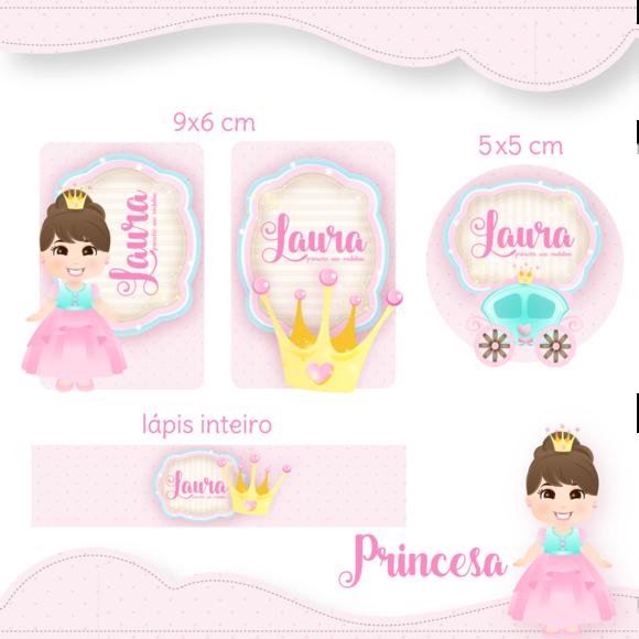 Arquivo digital Etiqueta Escolar - Princesa