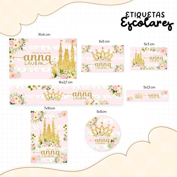 Arquivo digital Etiqueta Escolar - Princesas 03