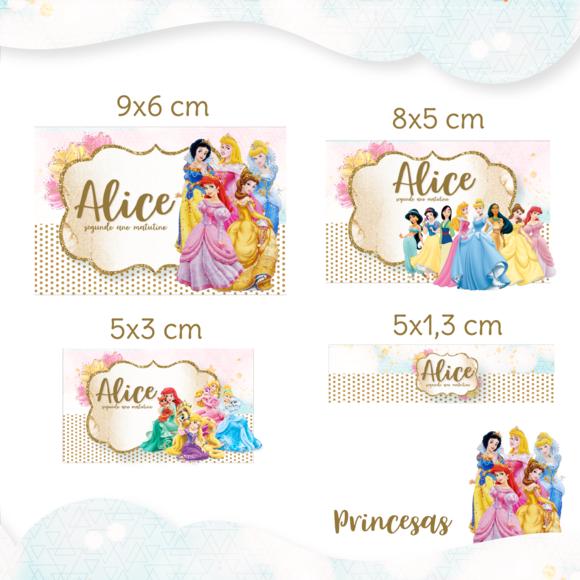Arquivo digital Etiqueta Escolar - Princesas Disney