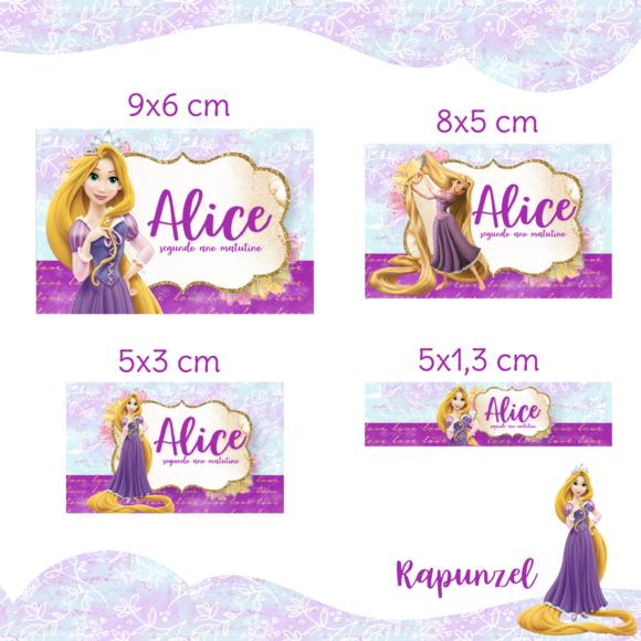 Arquivo digital Etiqueta Escolar - Rapunzel