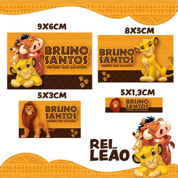 Arquivo digital Etiqueta Escolar - Rei Leão