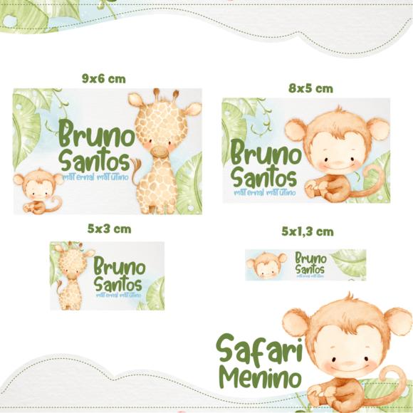 Arquivo Digital Etiqueta Escolar - Safari Menino