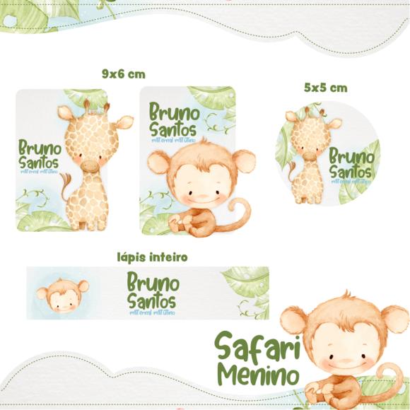 Arquivo Digital Etiqueta Escolar - Safari Menino
