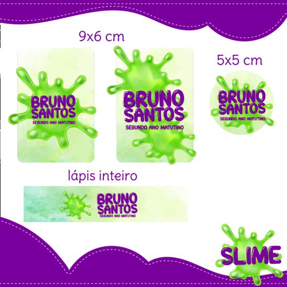Arquivo digital Etiqueta Escolar - Slime