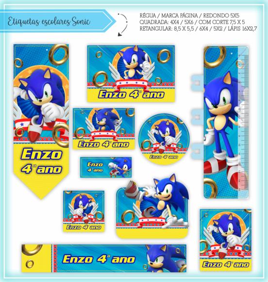 Arquivo digital Etiqueta Escolar - Sonic 02