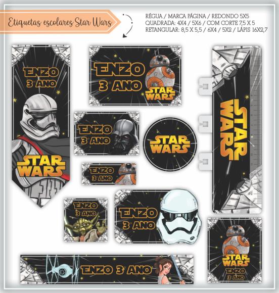 Arquivo Digital Etiqueta Escolar - Stars Wars