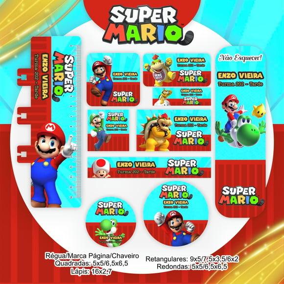 Arquivo Digital Etiqueta Escolar - Super Mario