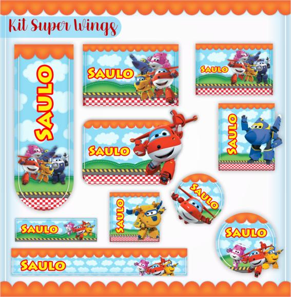 Arquivo digital Etiqueta Escolar - Super Wings